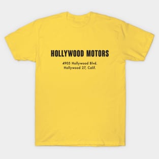 Vintage Hollywood Motors Max Balchowsky 'Old Yeller' Speed Shop emblem - black print T-Shirt